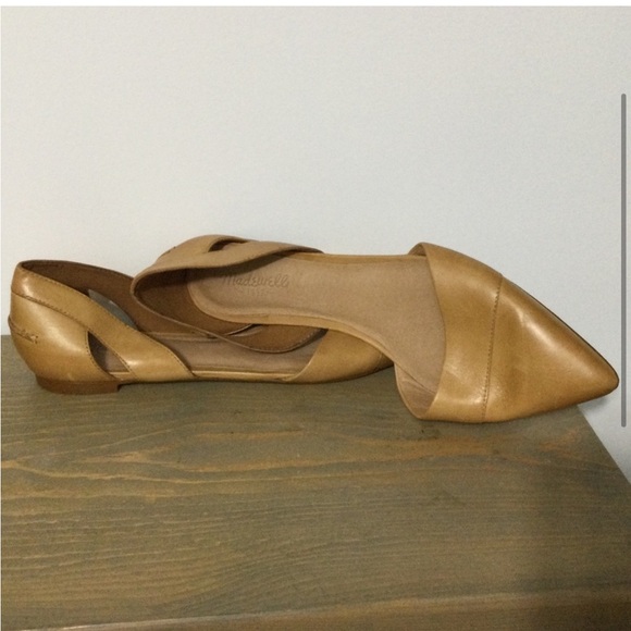 MADEWELL Leather Flats Shoes Camel Pointy Toe Size 11 - Picture 2 of 6